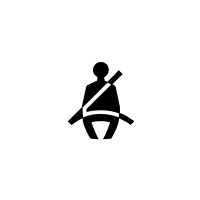 Warnlampe „Bitte angurten“ Fahrerseite und, je nach Fahrzeug, Beifahrerseite